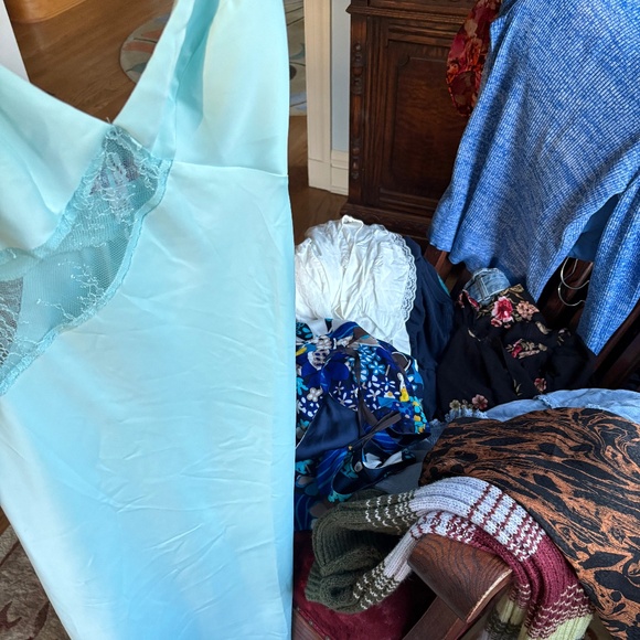 Urban Outfitters Light Blue Satin Midi Slipdress--Small Petite - Picture 1 of 2